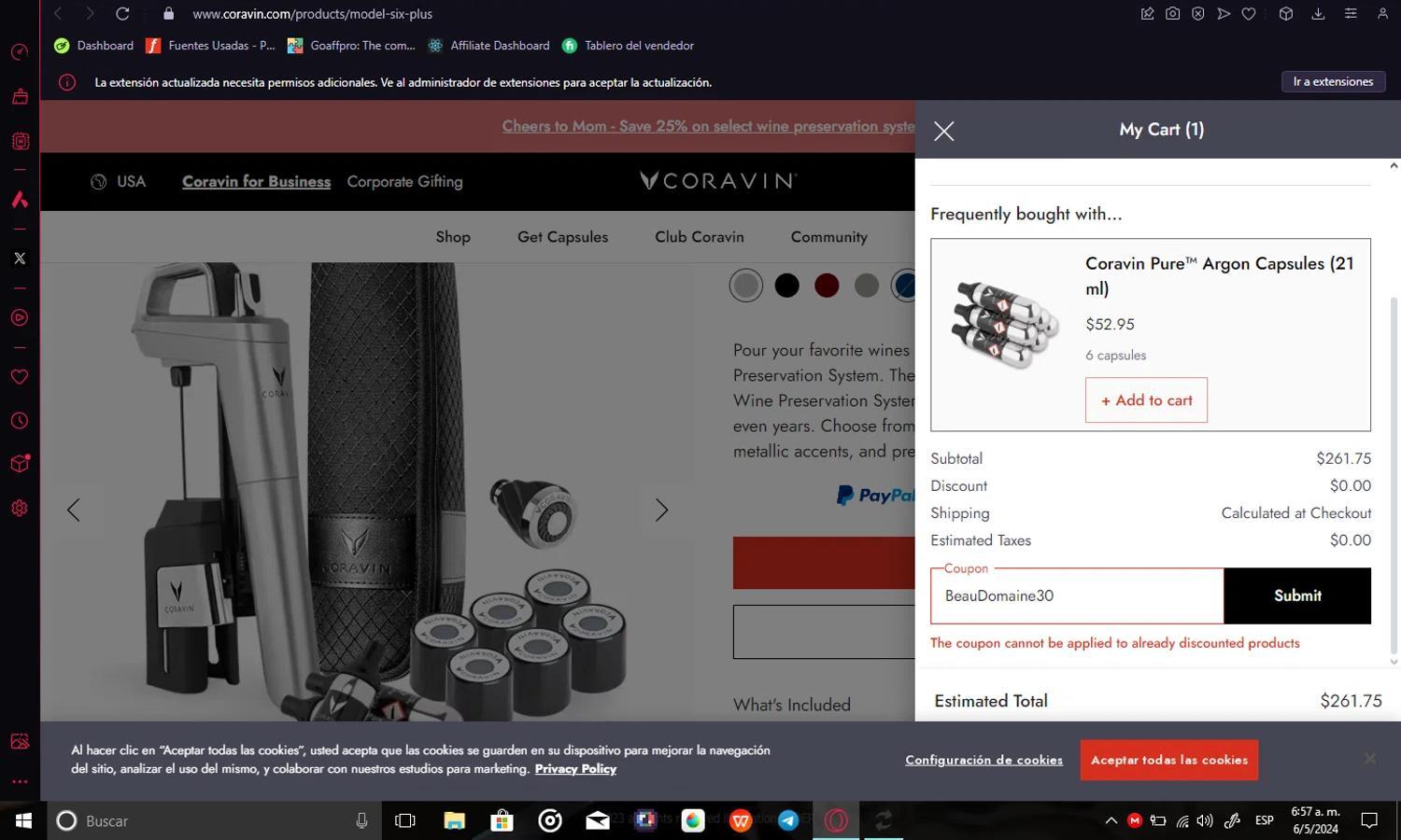 How to apply Coravin coupon code