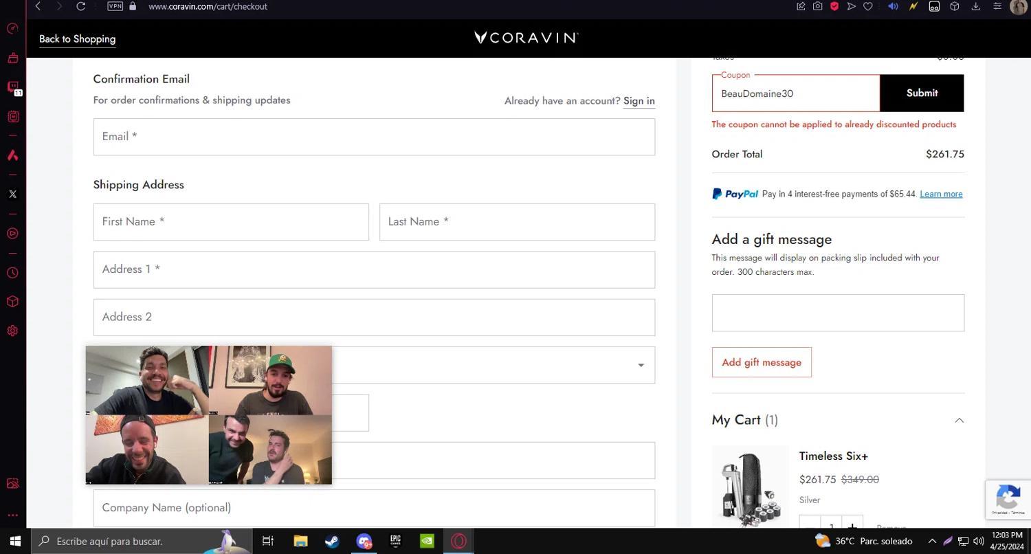 How to apply Coravin coupon code